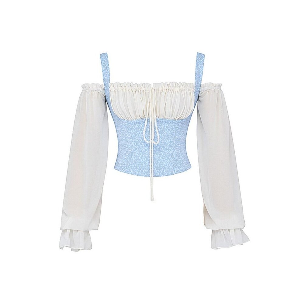 Mistress Rocks Blue and White Corset